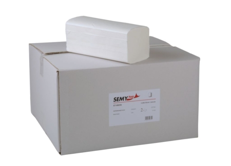 Papierhandtücher V-Falz hochweiss SEMYtop, 2-lagig 24 x 21 cm ca. 3200 Stk.