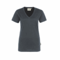 Damen V-Neck T-Shirt Hakro 126, anthrazit