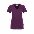 Damen V-Neck T-Shirt Hakro 126, aubergine