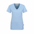 Damen V-Neck T-Shirt Hakro 126, eisblau