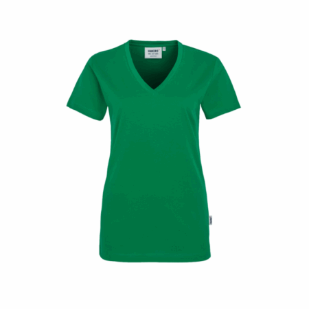 Damen V-Neck T-Shirt Hakro 126, kellygrün