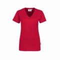 Damen V-Neck T-Shirt Hakro 126, rot