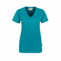 Damen V-Neck T-Shirt Hakro 126, smaragd