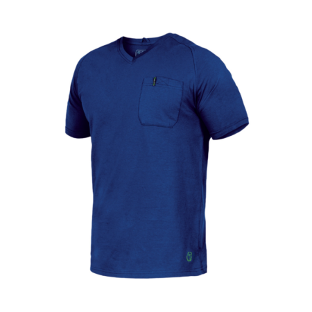 Herren V-Neck T-Shirt mit Brusttasche Leibwächter FLEXT, blau