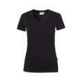 Damen Stretch V-Neck T-Shirt Hakro 172, schwarz